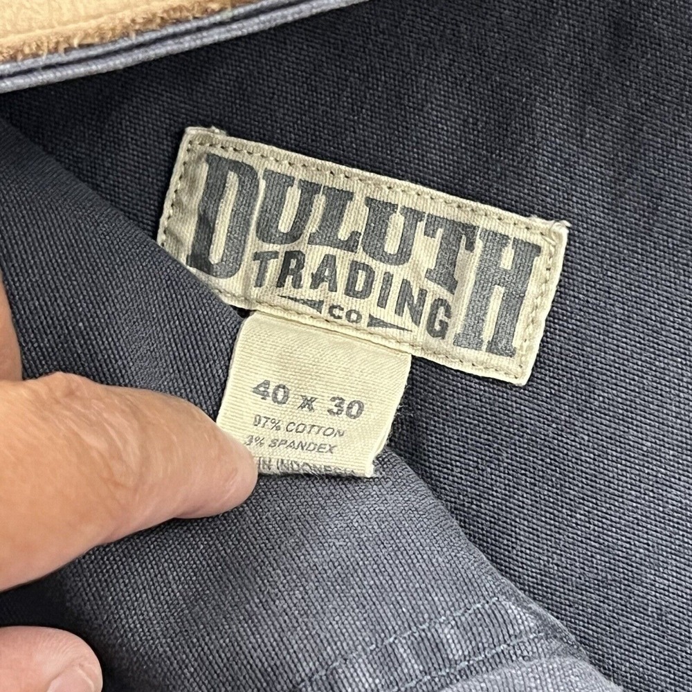 Duluth Trading Pant Men 40x30 Blue Gray Flex Fire Hose Workwear Heavy Duty 36x28 - Picture 3 of 16